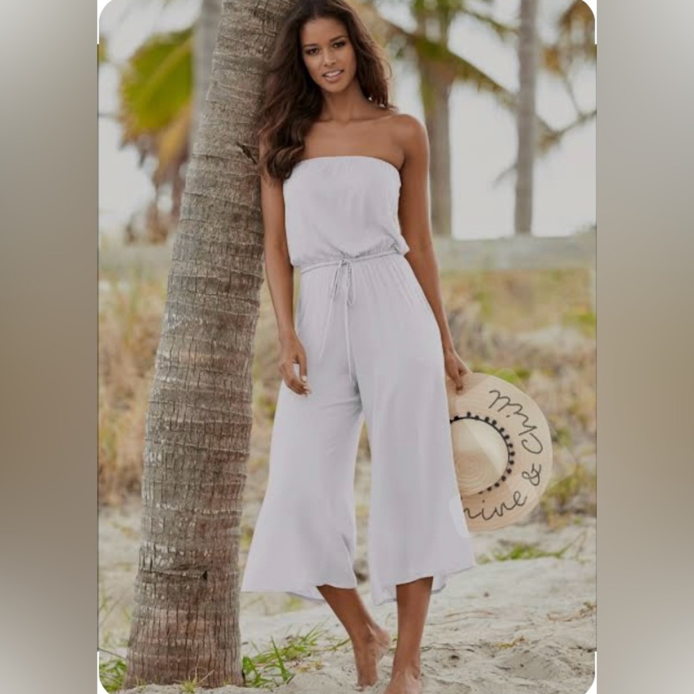 Venus White Cover-Up Jumpsuit